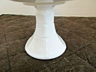 Unique and Rare Vintage Milk Glass Covered Footed Bowl with Lid Grape Pattern 5