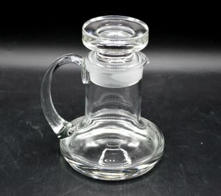 Vintage Mid Century Small Glass Pitcher With Ground Glass Stopper