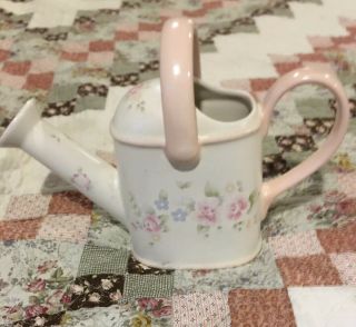 Pfaltzgraff Tea Rose Watering Can - With Tags On Bottom - Rare Find