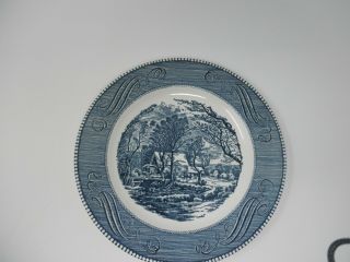 Currier And Ives Set Of 5 Dinner Plates Dishes " The Old Grist Mill
