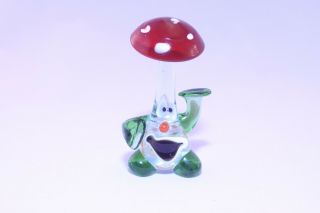 3 " /75mm Murano Style Art Craft Color Glass Figurines " Happy Mushroom " M - 1