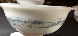 Vintage Currier and Ives Mixing Bowl Set by Glasbake 3