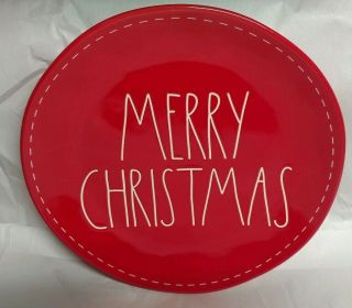 Rae Dunn Ceramic Red Dinner Plate L/L 