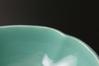 Royal Haeger Pedestal Bowl White Turquoise Blue Pottery VTG Midcentury 4