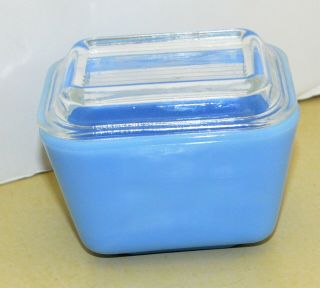 Vintage Pyrex Delphite Refrigerator Dish Container Blue Canada Small
