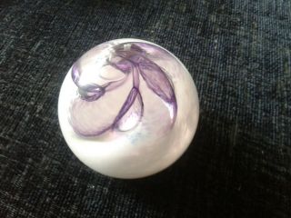 Pretty White & Pink Caithness Scotland Pixie Paperweight