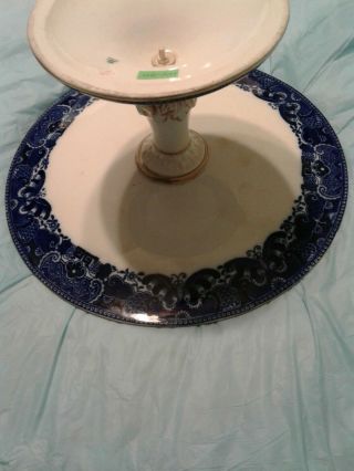 Copeland Cake Or Footed Serving Plate Blue Willow Variant
