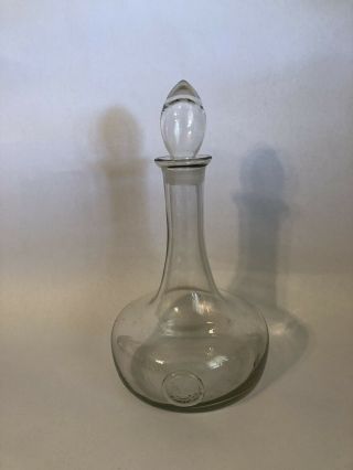 Vintagge Bedford Whaling Co 1853 Anchor Logo Clear Crystal Decanter