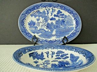 Vintage Japan " Blue Willow " Serving Platter/bowl.
