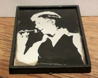 Vintage Uk 2 " Mirror Badge David Bowie Around 40 Years Old Mirrored Pin