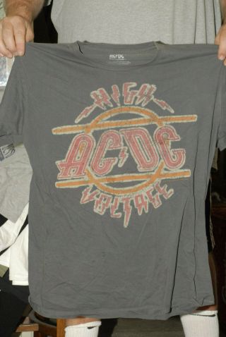 Ac/dc High Voltage Album Cover Design T Shirt Xl Rockwear Designer Thin Cotton