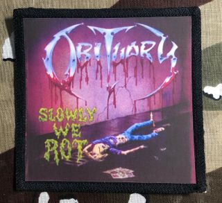 Obituary Slowly We Rot Printed Patch O021p Death Massacre Cannibal Corpse