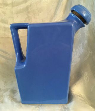 Vintage Blue Oxford Ware Pottery Refrigerator Jar Water Pitcher Rare Rectangular