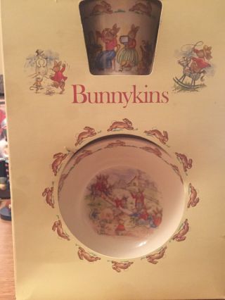 1981 Royal Doulton Bunnykins 3 Piece Child Set Plate/bowl/cup