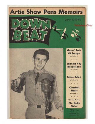 Down Beat 1952 Eddie Fisher Richard Rodgers Artie Shaw Johnnie Ray John Hammond