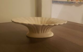 Vintage Catalina Island Pottery Small Scalloped Pedestal Bowl