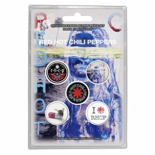Official Merch 5 - Badge Pack Button Pin Badges Red Hot Chili Peppers By The Way