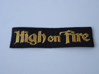 High On Fire Gold Logo Embroidered Patch