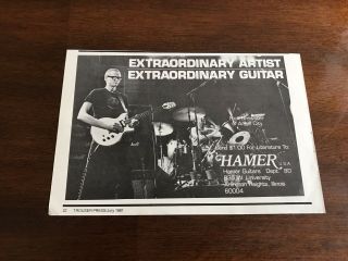 1981 Vintage 8 " X5.  5 " Print Ad For Hamer Guitars Rick Brewster Of Angel City