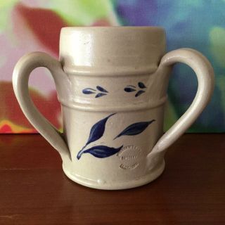 Williamsburg Pottery // Three Handle Stoneware Mug // 28 oz.  // USA // UNIQUE 3
