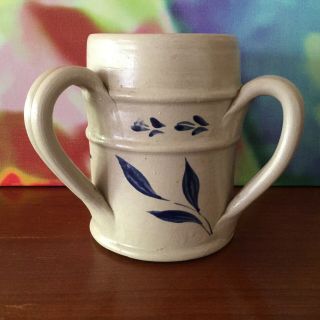 Williamsburg Pottery // Three Handle Stoneware Mug // 28 oz.  // USA // UNIQUE 4