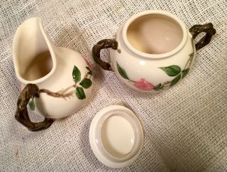 Franciscan Desert Rose Creamer and Sugar Bowl with Lid EUC Made in USA 4