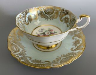 Antique Paragon Hm The Queen & Queen Mary Fine Bone China Tea Cup Saucer