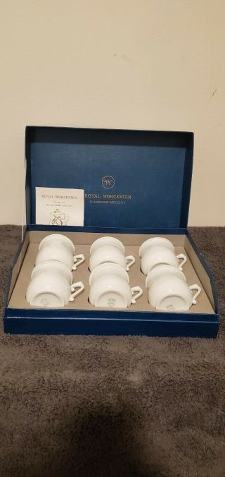Royal Worcester Porcelain Pots De Creme Set Of 6