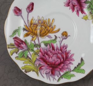 Vintage Royal Albert Flower of the Month Chrysanthemum Bone China Tea Cup Set 6