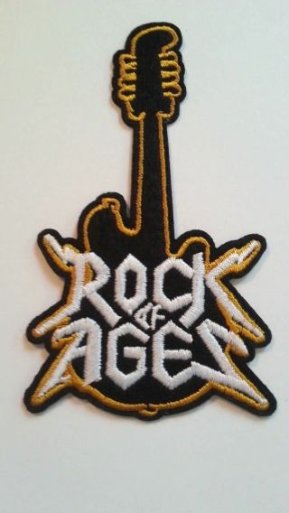 Def Leppard Rock Of Ages Guitar Embroidered Patch 4 3/8 " X 2 3/8 " Iron Sew On