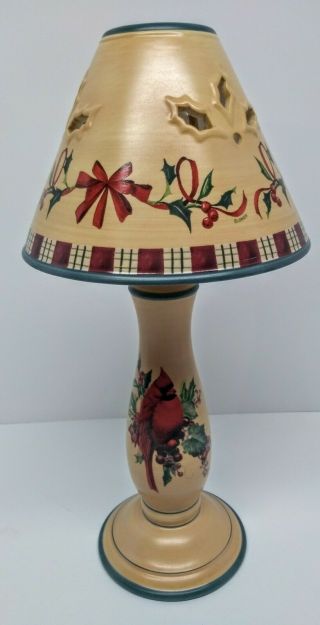 Lenox Winter Greetings Everyday Candlestick Lamp Votive Candle Christmas 13.  5 "