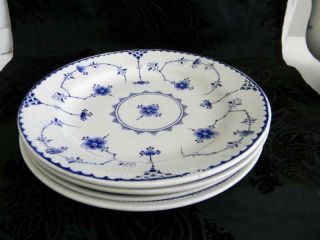 Set Of 4 Vintage Furnivals Limited Denmark England Blue/white 8 " Plates Signed