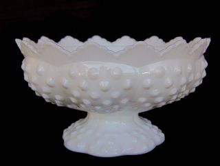 Fenton Hobnail White Milk Glass Candle Bowl - Votive & Candle Stick Holder
