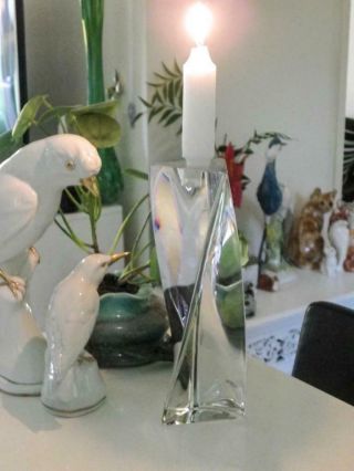 Kosta Boda Sweden Glass/crystal Candle Holder - Signed G Warff 69134 - 26cm