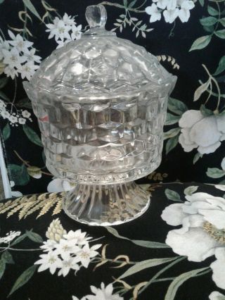 Fostoria Homco American Colony Whitehall Clear Candy Dish Bowl W/ Lid Covered