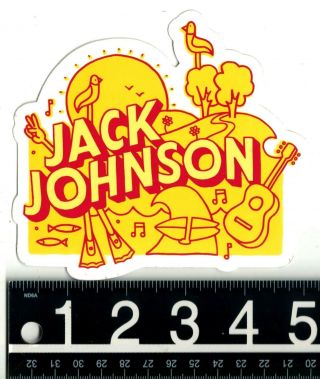 Jack Johnson Sticker Jack Johnson Official 5 In X 4.  5 Red/yellow Surf Decal