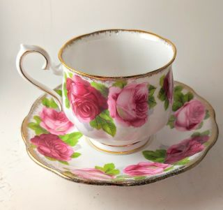 Vintage Royal Albert Old English Rose Tea Cup And Saucer Set