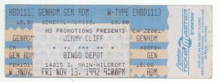 Mega Rare Jimmy Cliff 11/13/92 Houston Tx Bingo Depot Concert Ticket
