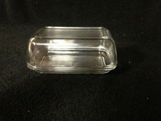 Arcoroc Clear Glass Ribbed Covered 1 Lb Butter Dish W/ Lid - France