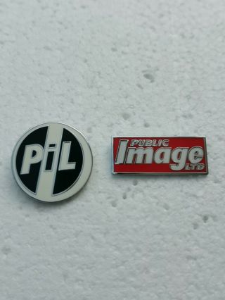 2 X Pil Pin Badge Punk Rock Public Image Ltd Lydon Sex Pistols Death Disco