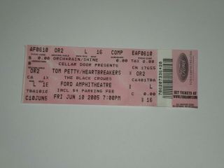 Tom Petty & Heartbreakers & The Black Crowes Concert Ticket Stub - 2005 - Tampa,  Fl