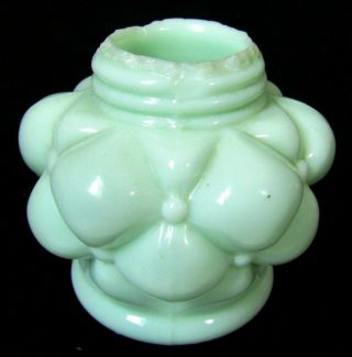 Antique Consolidated Glass Co Opaque Green Glass Shaker - Bulging Petal