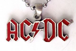 Ac/dc Heavy Metal Rock Pendant Mens Boys Necklace Chain Bpc 082
