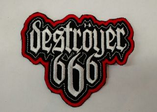 Destroyer 666 Patch Embroidered Iron/sew - On Black Metal