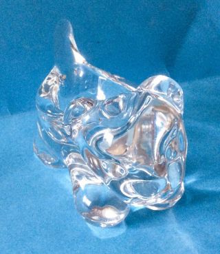 Vintage Art Glass Lion Cub Crystal Pipe Holder/ Dish by Art Vannes,  France,  Daum 4