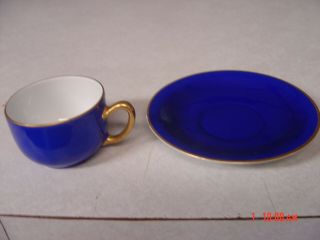 Vintage Rosenthal Bavaria Demitasse Cup & Saucer cobalt blue/gold trim 2