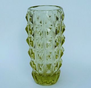 Rosice Glass Vase - Designed By Jiri Zejmon - Czech Sklo Union - Yellow