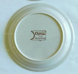 (4) Yamaka Contemporary Chateau Dinner Plates Cobalt Blue & Brown Stripe 10 1/2 