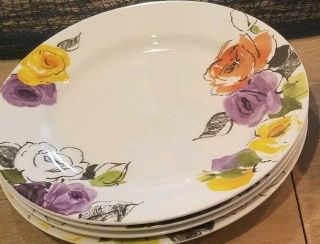 Lenox Kate Spade Dinner Plates Set Of 4 Charcoal Floral
