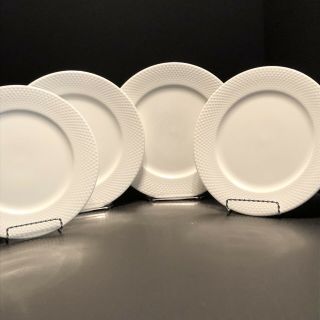 Mikasa Bone China Ellis Dinner Plate Set Of 4 White With White Dots